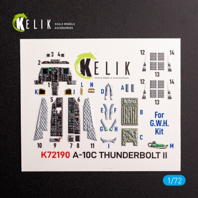 A-10C Thunderbolt II 3D декаль интерьер для комплекта GWH 1/72 КЕЛИК K72190 детальное изображение 3D Декали Афтермаркет