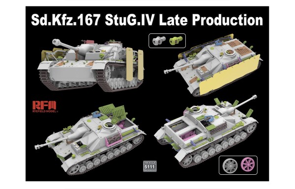 Збірна модель 1/35 Sd.Kfz.167 StuG.IV пізнього випуску з двигуном та робочими траками Rye Field Model RM-5111 детальное изображение Бронетехника 1/35 Бронетехника