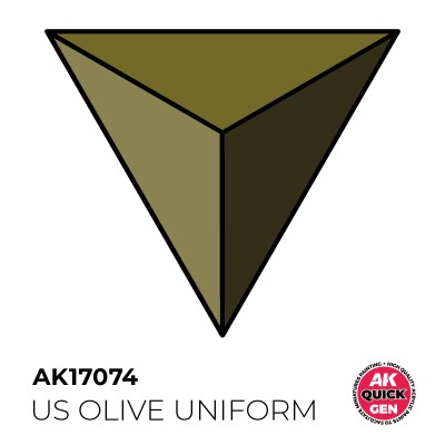 Акрилова фарба US OLIVE UNIFORM / Оливкова форма США (військовий) QUICK GEN COLOR AK-Interactive AK 17074 детальное изображение QUICK GEN COLOR Краски
