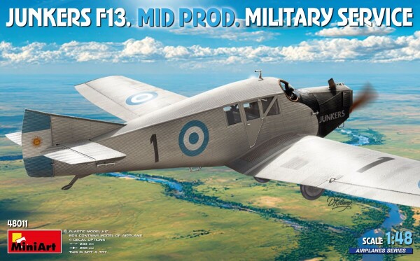 Сборная модель 1/48 Самолет Junkers F13 - Среднего производства для военной службы МиниАрт 48011 детальное изображение Самолеты 1/48 Самолеты
