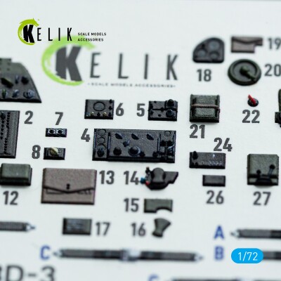 Douglas SBD-3 Dauntless 3D декаль інтер'єр для комплекту FlyHawk 1/72 KELIK K72160 детальное изображение 3D Декали Афтермаркет