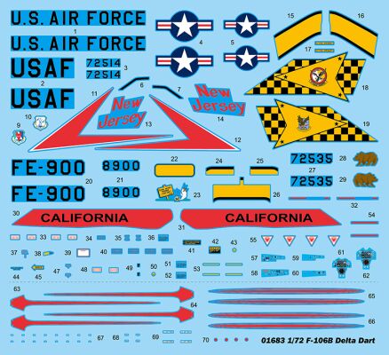 Збірна модель 1/72 Aмериканський винищувач F-106B Delta Dart Trumpeter 01683 детальное изображение Самолеты 1/72 Самолеты