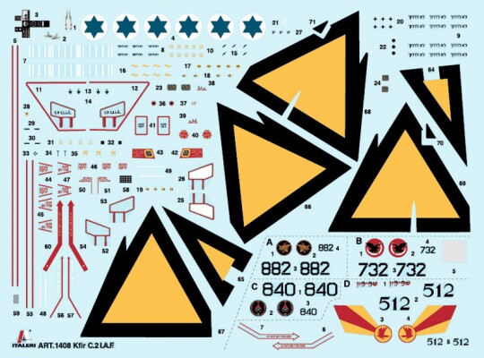 Збірна модель 1/72 Літак Kfir C.2 Italeri 1408 детальное изображение Самолеты 1/72 Самолеты