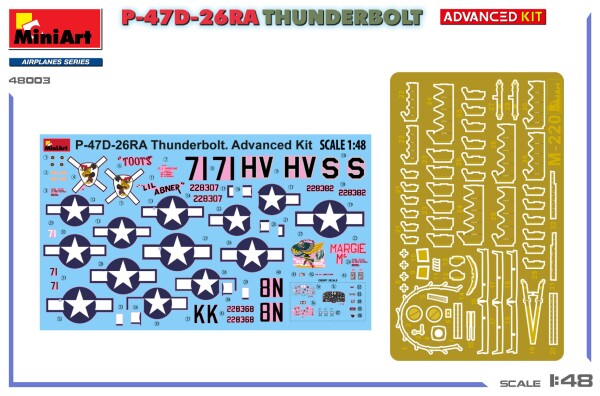 Scale model 1/48 Airplane P-47D-26RA Thunderbolt MiniArt 48003 детальное изображение Самолеты 1/48 Самолеты