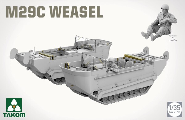 Збірна модель 1/35 Легкий гусеничний транспортер-амфібія M29C Weasel Takom 2168 детальное изображение Бронетехника 1/35 Бронетехника