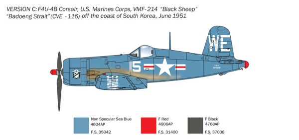 Збірна модель 1/72 Літак F4U-4 Corsair - Корейська війна Italeri 1453 детальное изображение Самолеты 1/72 Самолеты