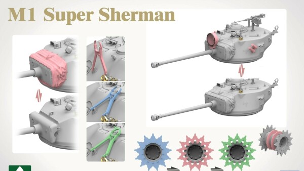 Сборная модель 1/35 Танк М1 Супер Шерман Таком 2206 детальное изображение Бронетехника 1/35 Бронетехника