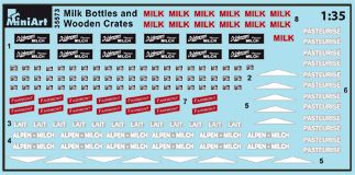 Молочные бутылки и деревянные ящики детальное изображение Аксессуары 1/35 Диорамы
