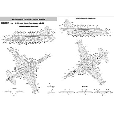 Foxbot 1:72 Декаль Digital Rooks: Су-25 ВПС України, з технічними написами FB 72-056T детальное изображение Декали Афтермаркет