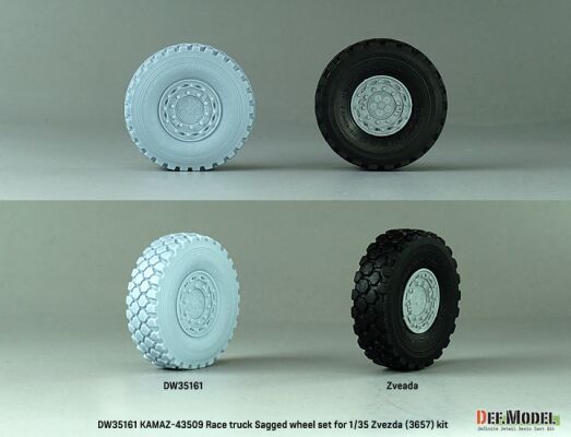 KAMAZ-43509 Race Truck - Sagged Wheel Set детальное изображение Смоляные колёса Афтермаркет