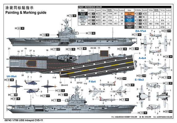 USS Intrepid CVS-11 детальное изображение Флот 1/700 Флот