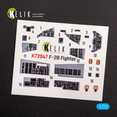 JASDF F2B Fighter 3D декаль інтер'єр для комплекту FineMolds 1/72 KELIK K72047 детальное изображение 3D Декали Афтермаркет