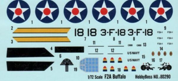 Сборная модель американского истребителя US F2A Buffalo детальное изображение Самолеты 1/72 Самолеты