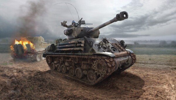 Cборная модель 1/35 танк M4A3E8 Шерман Фьюри Италери 6529 детальное изображение Бронетехника 1/35 Бронетехника