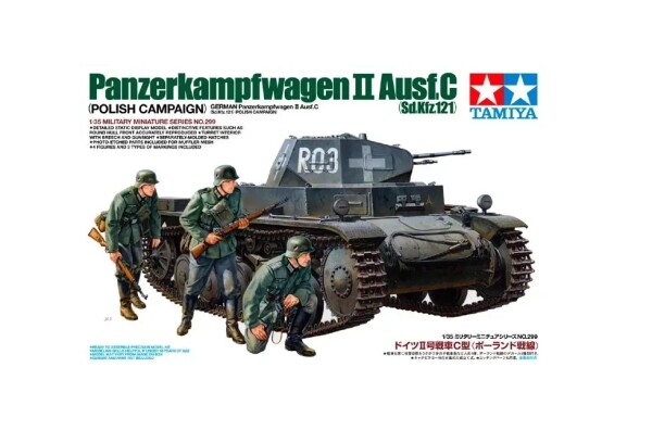 Збірна модель 1/35 Танк Pz.kpfw II Ausf.C (Sd.Kfz.121) — Польська кампанія Tamiya 35299 детальное изображение Бронетехника 1/35 Бронетехника