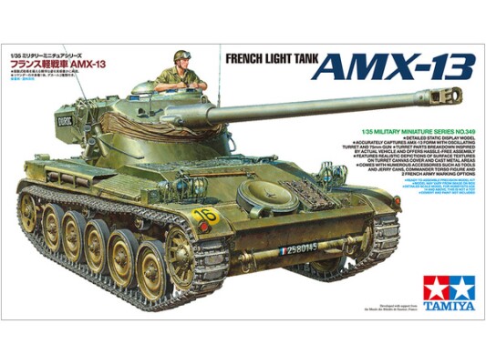 Збірна модель 1/35 Французький легкий танк AMX-13 Tamiya 35349 детальное изображение Бронетехника 1/35 Бронетехника