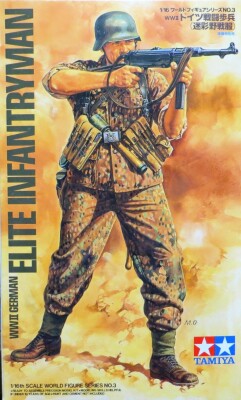Сборная модель 1/16 Фигура Немецкий элитный пехотинец времен Второй мировой войны Tamiya 36303 детальное изображение Фигуры 1/16 Фигуры