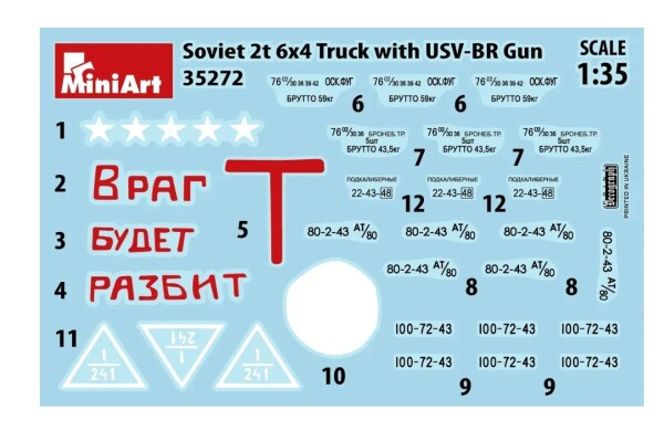 Збірна модель 1/35 Радянська вантажівка 2Т (ГАЗ-ААА) 6х4 та 76-мм гармата УСВ-БР MiniArt 35272 детальное изображение Автомобили 1/35 Автомобили