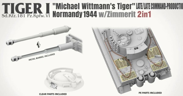 Сборная модель 1/35 Танк Тигр I “Михаэль Виттманн Тигр&quot; Нормандская операция Таком 2201 детальное изображение Бронетехника 1/35 Бронетехника