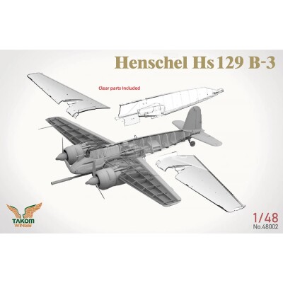 Збірна модель 1/48 Набір Henschel 129 B2 + 129 B3 + танк Пантера А та фігурка Takom 48001W детальное изображение Самолеты 1/48 Самолеты