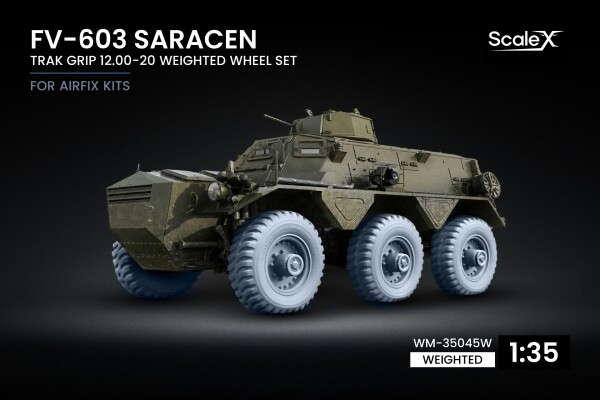 Набір коліс (з деформацією) TRAK GRIP 12.00-20 для FV-603 Saracen від Airfix ScaleX WM-35045W детальное изображение Колёса Афтермаркет