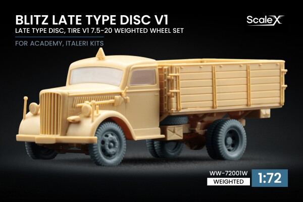 Набір коліс (з деформацією) для Blitz Late v1 від Italeri, Academy ScaleX WW-72001W детальное изображение Колёса Афтермаркет