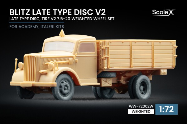 Набір коліс (з деформацією) для Blitz Late v2 від Italeri, Academy ScaleX WW-72002W детальное изображение Колёса Афтермаркет