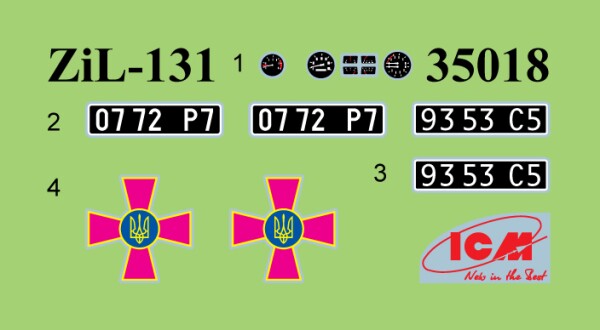 Scale model 1/35 ZIL-131 ZSU car with DShKM and calculation ICM 35017 детальное изображение Автомобили 1/35 Автомобили