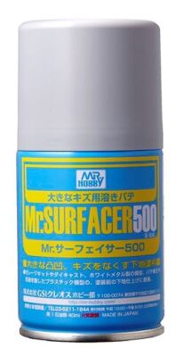 Mr. Surfacer 500 black, Mr. Hobby spray, 100мл. / Чорний грунт-шпаклівка в аерозолі детальное изображение Краска / грунт в аэрозоле Краски