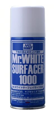 Mr.Surfacer 1000 white, Mr. Hobby spray, 170ml / Білий ґрунт в аерозолі детальное изображение Краска / грунт в аэрозоле Краски