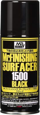 Mr. Finishing Surfacer 1500 black, Mr. Hobby spray, 170 ml /  Грунт черный в аэрозоле детальное изображение Краска / грунт в аэрозоле Краски
