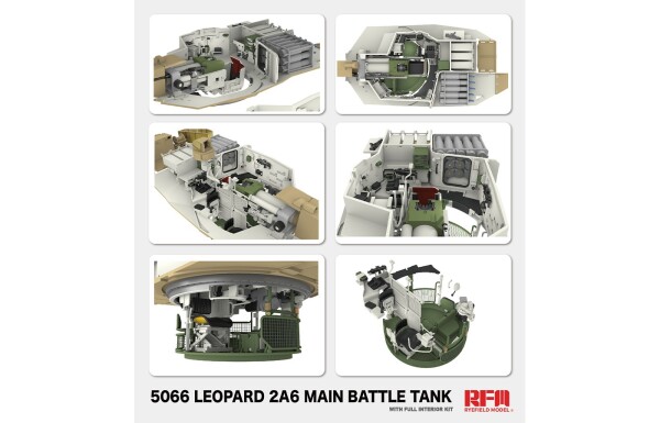 Збірна модель 1/35 Танк Leopard 2А6 з повним інтер'єром RFM RM-5066 детальное изображение Бронетехника 1/35 Бронетехника