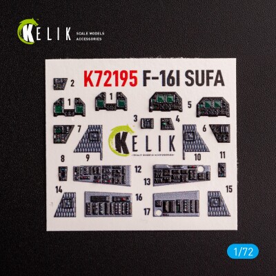 F-16I 3D декаль интерьер для комплекта Hasegawa 1/72 КЕЛИК K72195 детальное изображение 3D Декали Афтермаркет