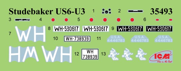 Scale model 1/35 American car Studebaker US6-U3 in German service ICM 35493 детальное изображение Автомобили 1/35 Автомобили