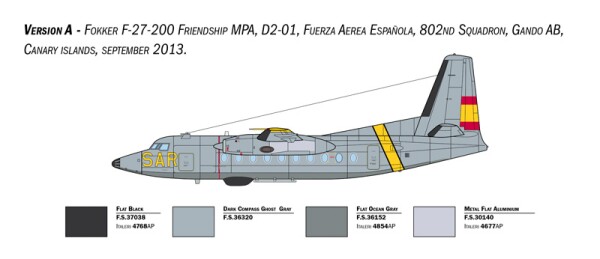 Збірна модель 1/72 Літак Fokker F-27 Maritime Patrol Italeri 1455 детальное изображение Самолеты 1/72 Самолеты