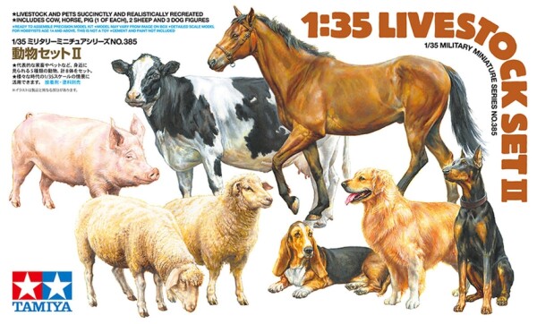 Scale model 1/35 Livestock Set II Tamiya 35385 детальное изображение Фигуры 1/35 Фигуры