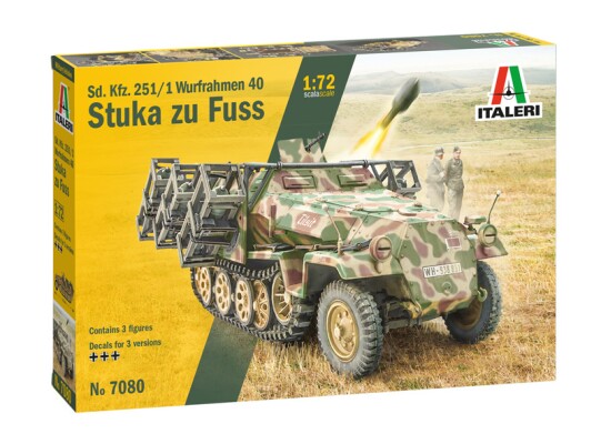 Збірна модель 1/72 Німецький бронетранспортер Sd. Kfz. 251/1 Wurfrahmen 40 Stuka zu Fuss Italeri 7080 детальное изображение Бронетехника 1/72 Бронетехника