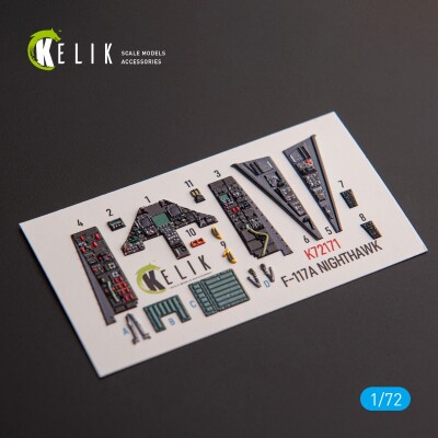 F-117A NIGHTHAWK 3D декаль интерьер для комплекта Academy 1/72 КЕЛИК K72171 детальное изображение 3D Декали Афтермаркет