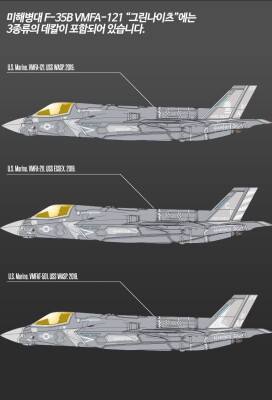Збірна модель 1/72 Винищувач морської піхоти США F-35B Lightning II VMFA-121 «Зелені лицарі» Academy 12569 детальное изображение Самолеты 1/72 Самолеты