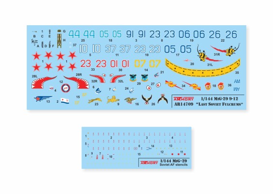 Збірна модель 1/144 Літак МіГ-29 9-12 "Last Soviet Fulcrums", набір №1 Armory Models Group 14709 детальное изображение Самолеты 1/144 Самолеты