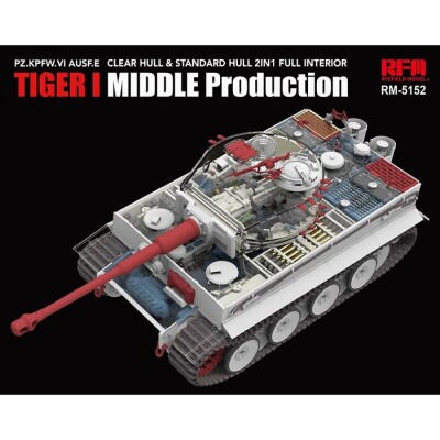 Збірна модель 1/35 Танк Тигр I Mid-Production з інтер'єром (прозорі деталі) 2-в-1 РФМ RM-5152 детальное изображение Бронетехника 1/35 Бронетехника