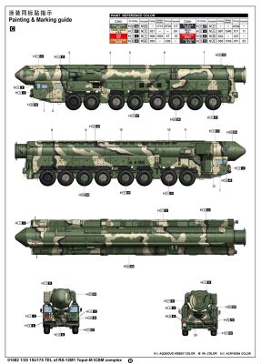 Збірна модель дорожнього мобільного ТЕЛ &quot;Тополя М&quot; 15U175 TEL of RS-12M1 Topol-M ICBM complex детальное изображение Зенитно ракетный комплекс Военная техника