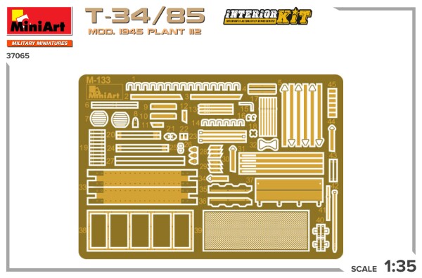 Збірна модель 1/35 Танк Т-34/85 мод. 1945 з інтер'єром Miniart 37065 детальное изображение Бронетехника 1/35 Бронетехника