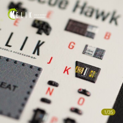 HH-60H Rescue Hawk 3D декаль интерьер для комплекта Kitty Hawk 1/35 КЕЛИК K35016 детальное изображение 3D Декали Афтермаркет