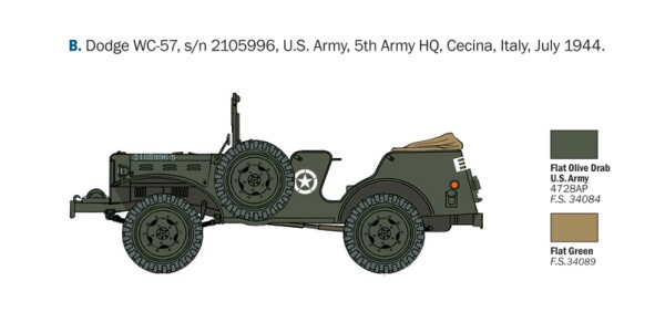 Збірна модель 1/35 Командирський автомобіль Dodge WC-56/57 Italeri 0228 детальное изображение Автомобили 1/35 Автомобили