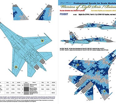 Foxbot 1:48 Декаль Су-27ПМ-1 ВПС України, цифровий камуфляж, 2 частина FB 48-085 детальное изображение Декали Афтермаркет