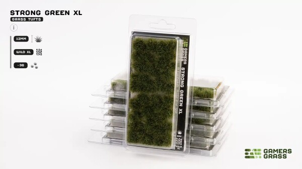 Набір пучків трави зеленої Strong Green XL  12мм Gamers Grass GG12-SG детальное изображение Наборы деталировки Диорамы