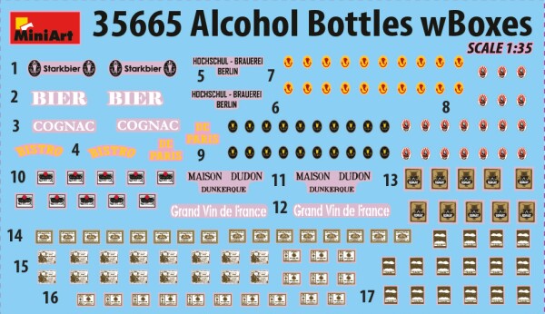 Збірна модель 1/35 Набір Пляшки з алкоголем у коробках MiniArt 35665 детальное изображение Аксессуары Диорамы