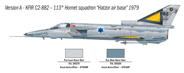 Збірна модель 1/72 Літак Kfir C.2 Italeri 1408 детальное изображение Самолеты 1/72 Самолеты