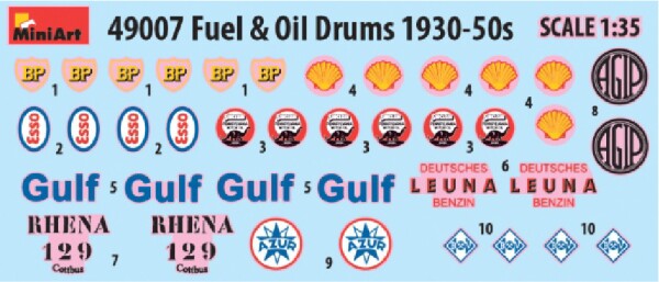 Scale model 1/48 Fuel and oil barrel set 1930-50s Miniart 49007 детальное изображение Аксессуары Диорамы